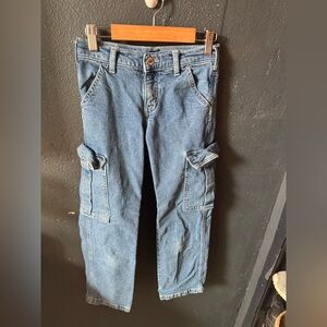 GAP Denim Cargo Straight Medium Wash Jeans Size 8